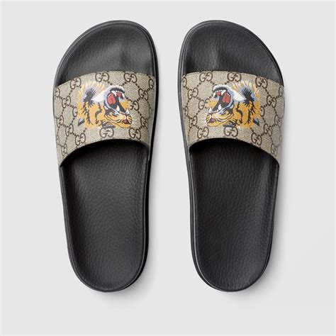 gucci slide with tiger|Gucci gg supreme slides.